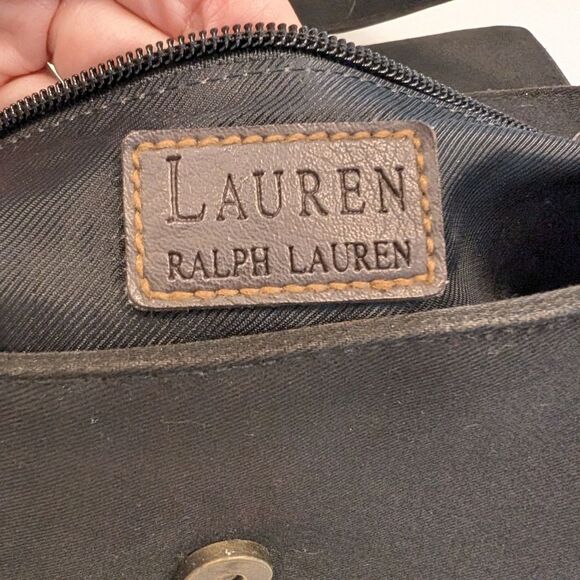 Lauren Ralph Lauren Canvas Shoulder Bag Black - Picture 4 of 14